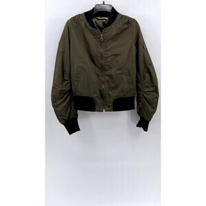PORTOBELLO Women's Olive Green Zip-Up Bomber Jacket SZ 12(USM)
